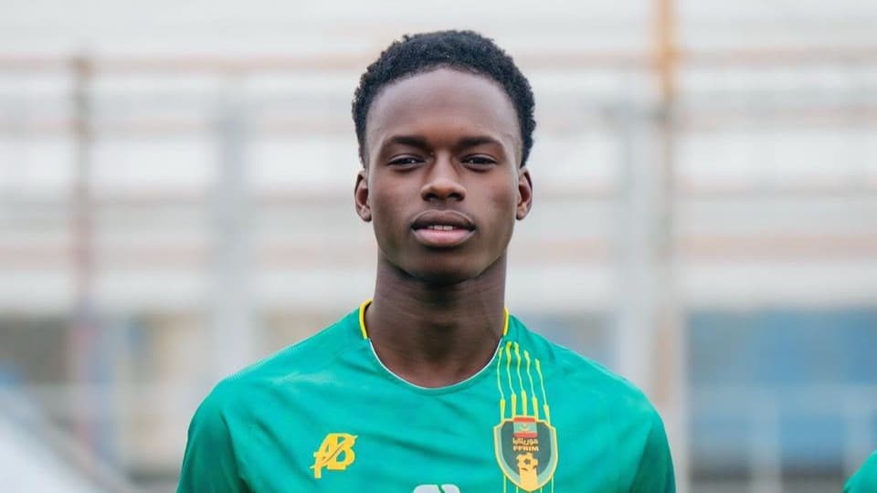 Amadou Ba sous le maillot de l'équipe nationale U20, en avril 2026. Photo : Cherif Abderrahmane